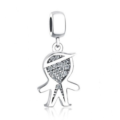 Conta pingente de prata 925 compatível com pandora (menino)