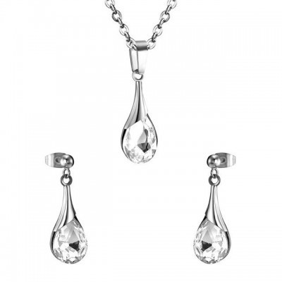 Conjunto pingente / pendente + brincos de aço inoxidável (gotas)