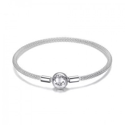 Pulseira de prata 925 compatível com pandora para contas