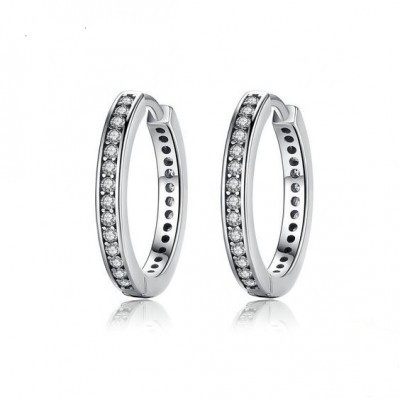 Argolas / Brincos de prata 925 com pedras zircão