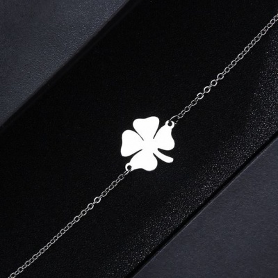 Pulseira de aço inoxidável - trevo