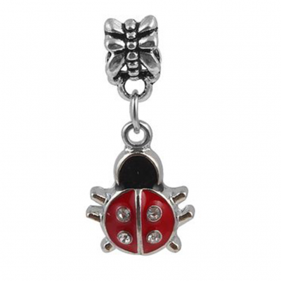 Conta pingente compatível com pandora (joaninha)