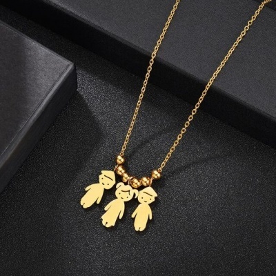 Fio com pingente/pendente de aço inoxidável (meninos/meninas)