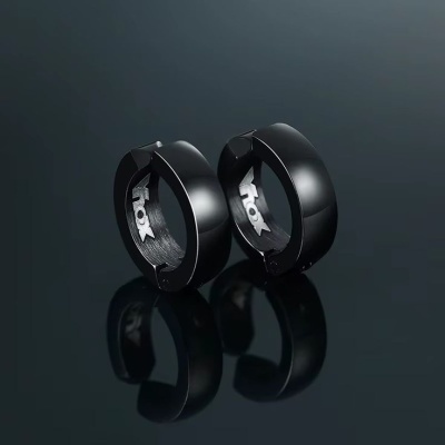 Argolas  clip de aço inoxidável, preto