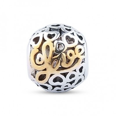 Conta banhada a prata 925 compatível com pandora (Love)