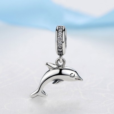 Conta pingente de prata 925 compatível com pandora (golfinho)