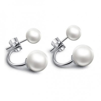 Brincos de aço inoxidável com pérolas