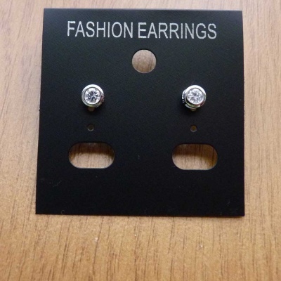 Brincos de prata 925 com 1 pedra zircônia cúbica