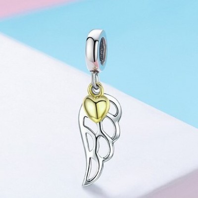 Conta pingente de prata 925 compatível com pandora (amor e espiritualidade)