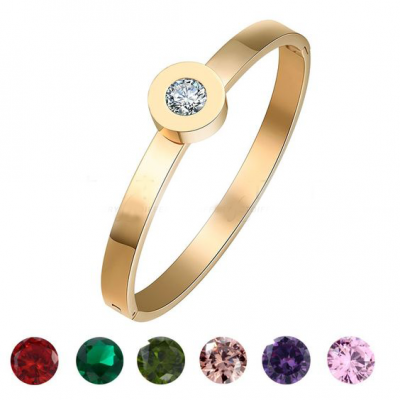 Pulseira de aço inoxidável compatível com BVLGARIA, cor ouro (9 pedras de oferta)