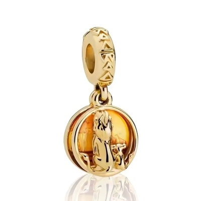 Conta pingente banhada a prata 925 (rei leão)