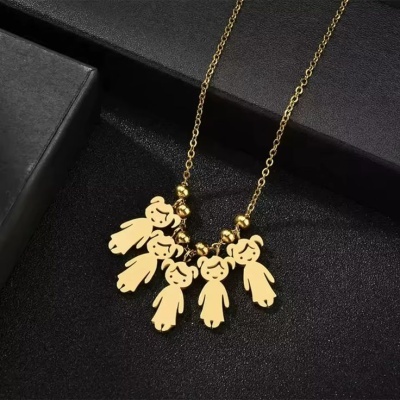 Fio com pingente/pendente de aço inoxidável (meninos/meninas)