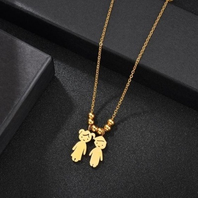 Fio com pingente/pendente de aço inoxidável (meninos/meninas)