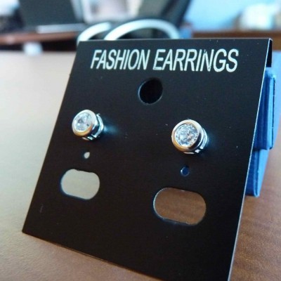 Brincos de prata 925 com 1 pedra zircônia cúbica