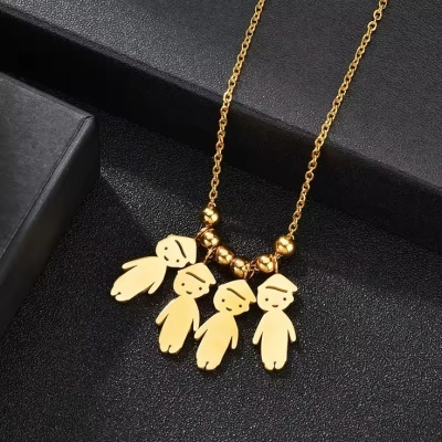 Fio com pingente/pendente de aço inoxidável (meninos/meninas)