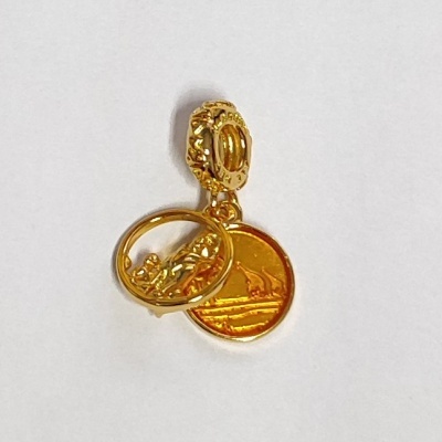 Conta pingente banhada a prata 925 (rei leão)