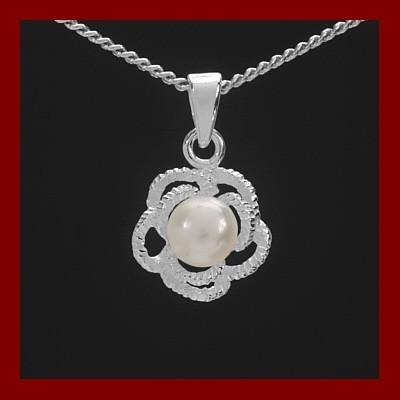 Pendente / Pingente prata 925 c/ filigrama e pérola natural