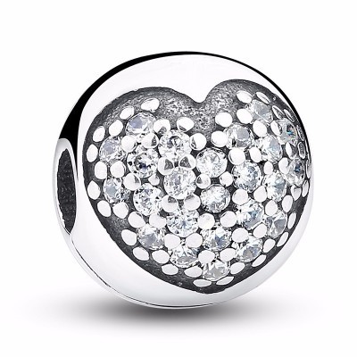 Conta de prata 925 (coração) - clip