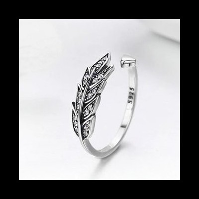 Anel de prata 925 - folha (ajustável)