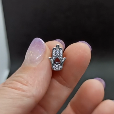 Conta de prata 925 (mão de Fátima) - hamsa