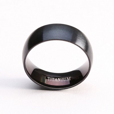 Aliança / anel de titânio cor preta (8mm)