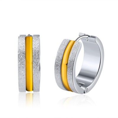 Brincos / argolas de aço inoxidável bicolor (antialérgico)