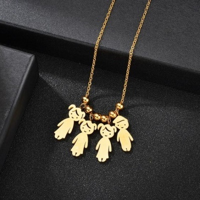 Fio com pingente/pendente de aço inoxidável (meninos/meninas)