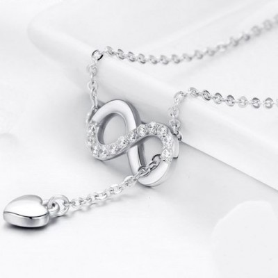 Colar de prata 925  (infinito e coração)