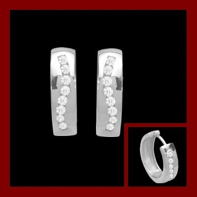 Argolas / Brincos de prata 925 com pedras zircão