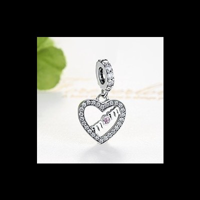 Conta pingente de prata 925 compatível com pandora (mom)