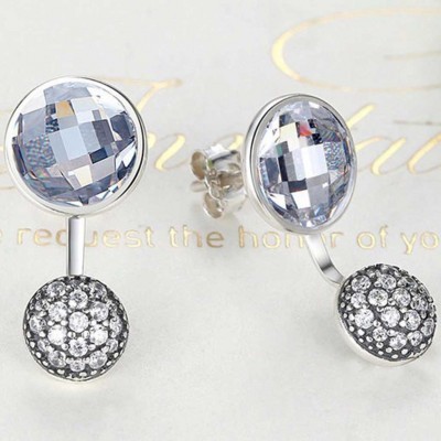 Brincos de prata 925 com pedras zircão