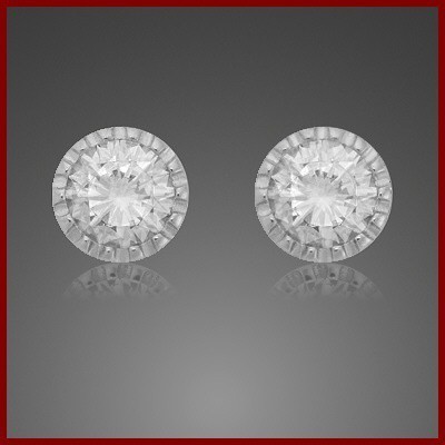 Brincos de prata 925 com pedras zircônia cúbica (redonda)