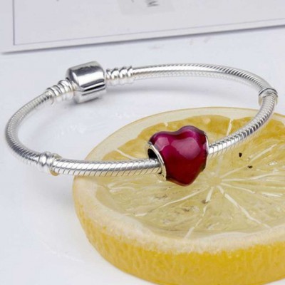 Conta compatível com pandora (coração vermelho)