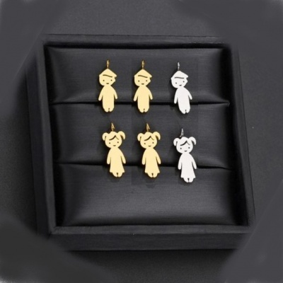 Fio com pingente/pendente de aço inoxidável (meninos/meninas)