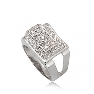 Anel com pedras zircão