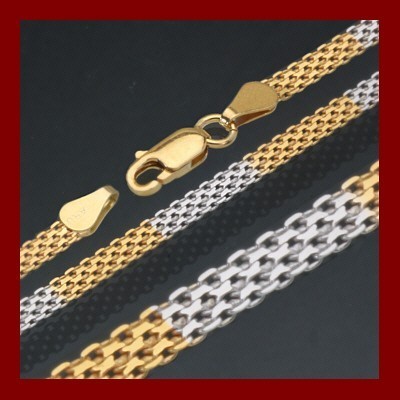 Pulseira de prata 925 bicolor