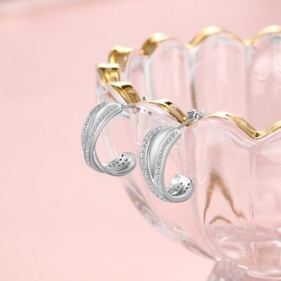 Brincos de prata 925 com pedras zircão