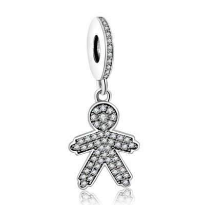 Conta pingente de prata 925 compatível com pandora (menino)