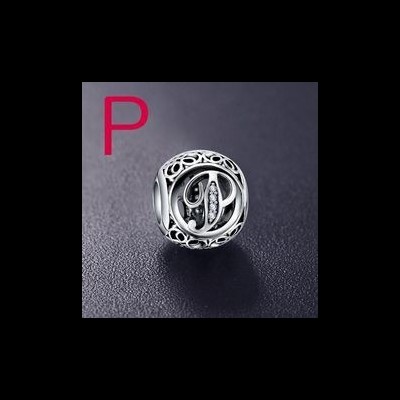 Conta de prata 925 compatível com pandora (letra P)