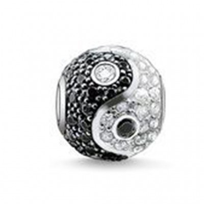 Conta de prata 925 com cristais - ying yang