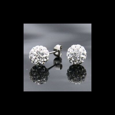 Brincos de aço inoxidável com cristais