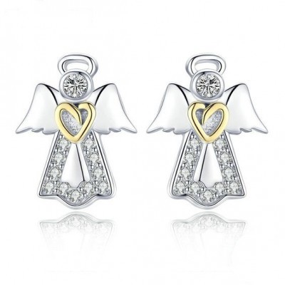 Brincos de prata 925 compatível com pandora (anjo)