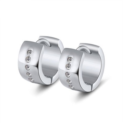 Argolas / Brincos de aço inoxidável com cristais