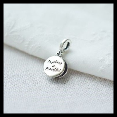 Conta pingente de prata 925 (trevo / anything is possible)