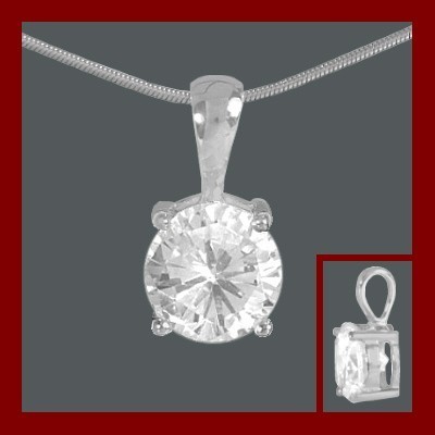 Pendente / Pingente de prata 925 com pedra Zircônia cúbica