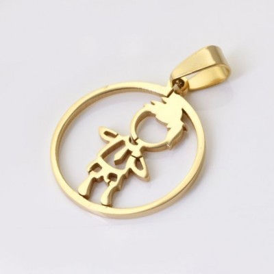 Pingente / pendente de aço inoxidável cor ouro (menino)