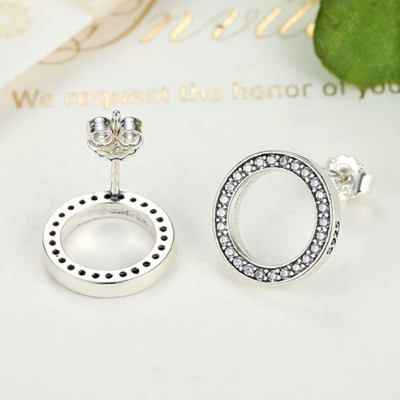 Brincos círculo brilhante de prata 925