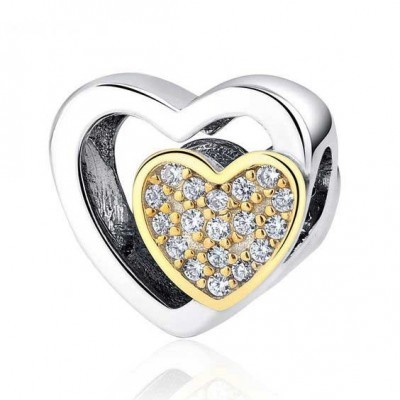 Conta de prata 925 compatível com pandora (juntos para a vida)