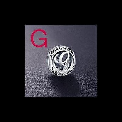 Conta de prata 925 compatível com pandora (letra G)