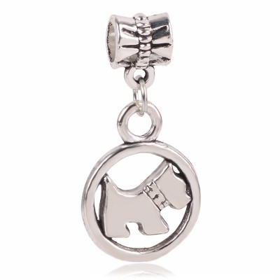 Conta de aço compatível com pandora (cão)